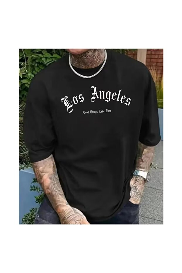 Men's Los Print Design Cotton Tshirt