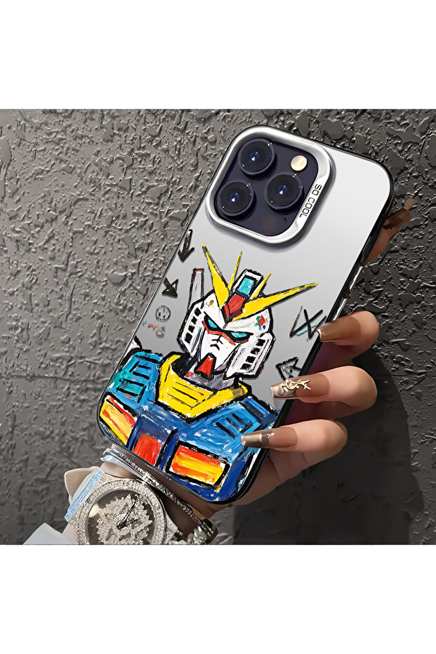 iPhone 16 Plus Compatible Stylish Male-Type Robot Pattern Protective Case - 4