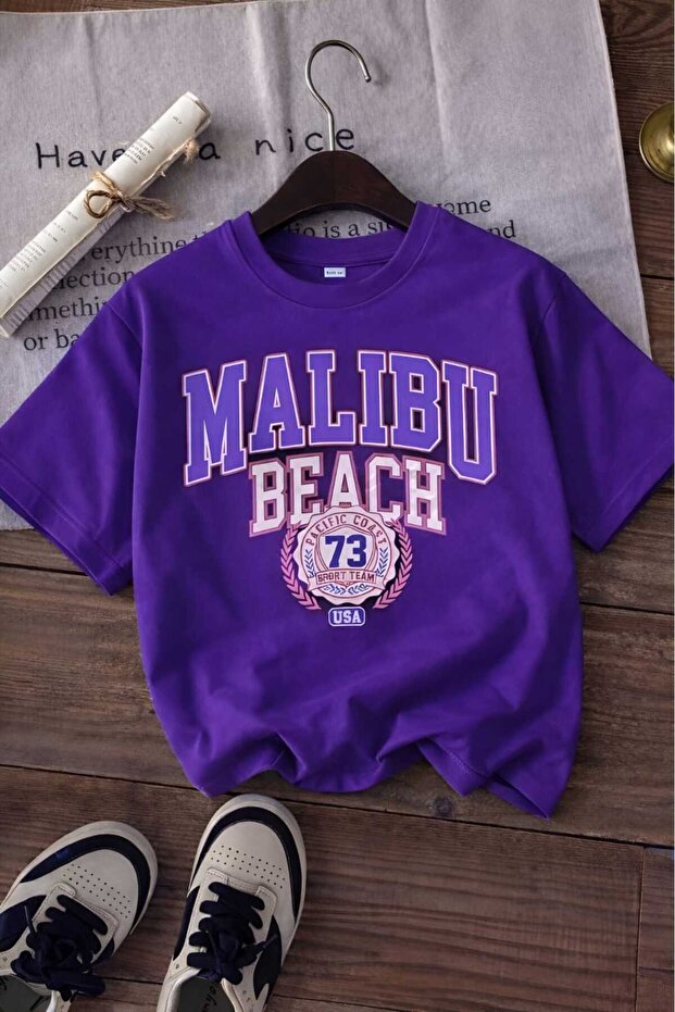 Malibu Beach Printed Unisex Children's T-Shirt 6Gh3