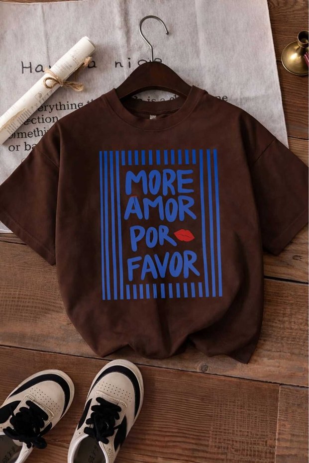 More Amor Por Favor Printed Unisex Children's T-Shirt 7Gh1