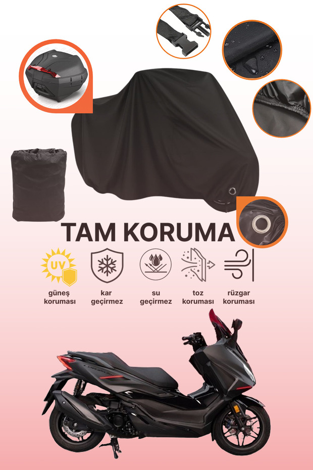 Black Lock Bag Compatible with Honda Forza 250 Motorcycle Cover