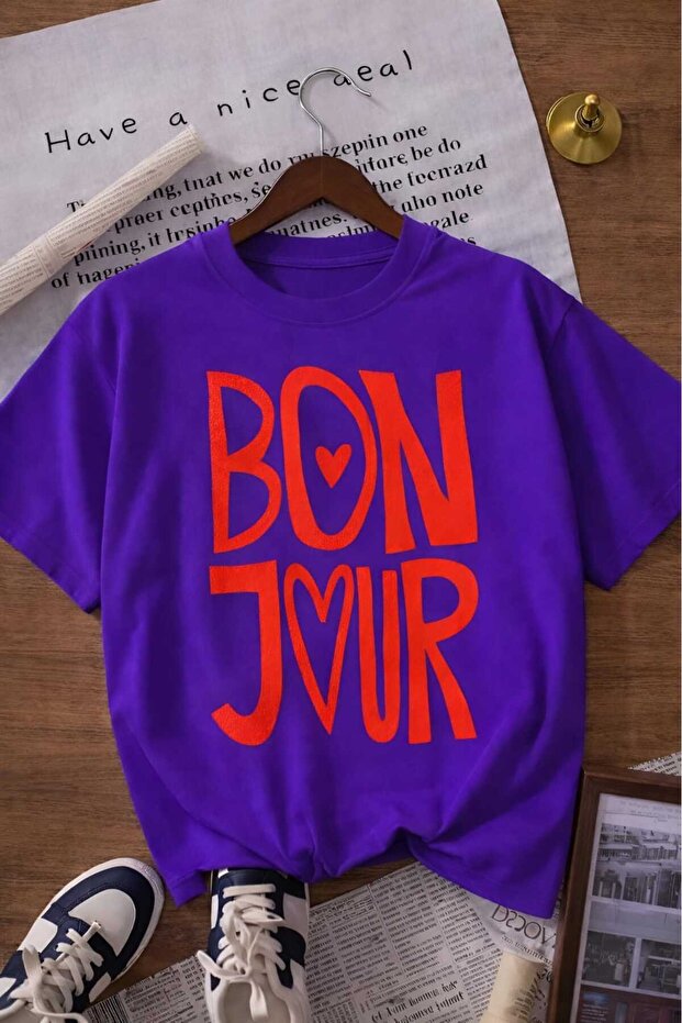 Bonjour Printed Unisex Children's T-Shirt 6Gh6
