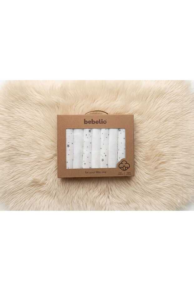 Newborn Baby Patterned 100% Cotton Combed Cotton Mouth Wipes Set of 7