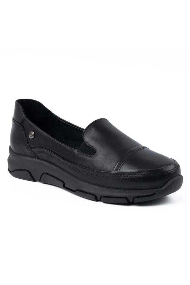 3570 Genuine Leather Casual Women's Shoes-Black