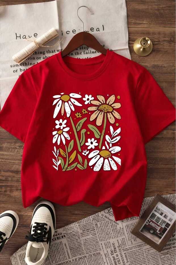 Daisy Printed Unisex Kids' T-Shirt 8Gh2