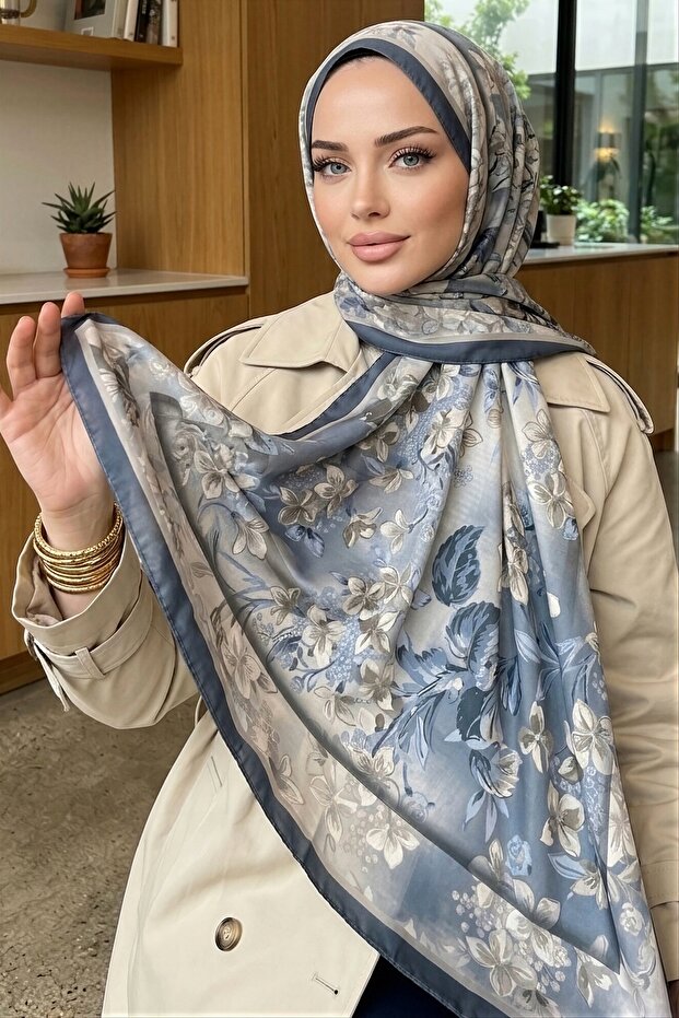 Smoked Patterned Soft Shawl