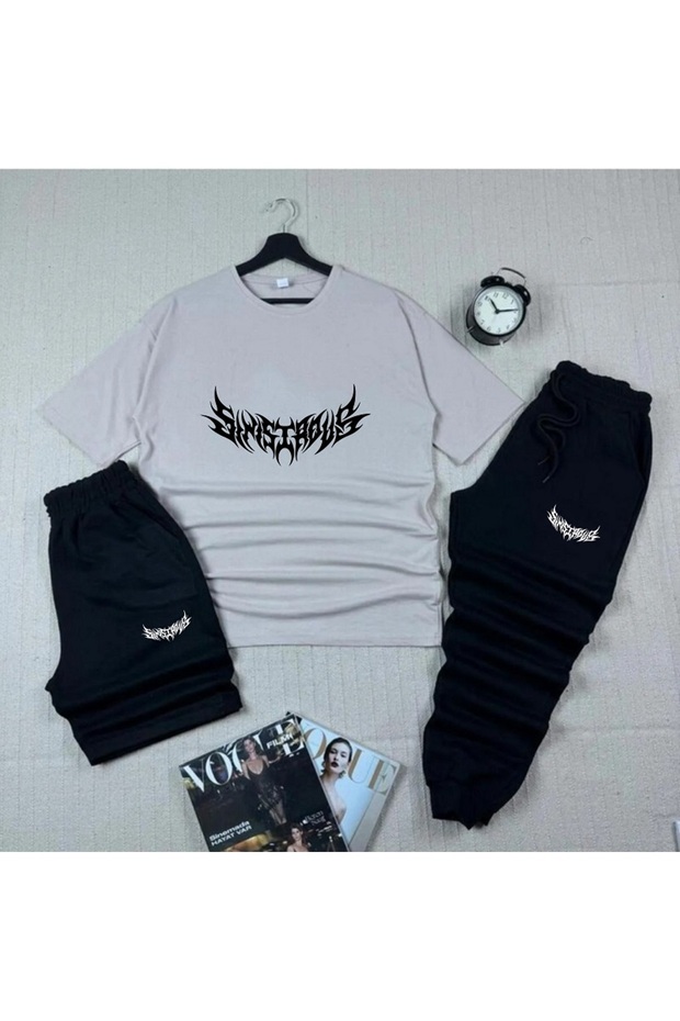 Men'S/Women's Oversize 3-Piece Set – Casual Comfortable Tracksuit & T-Shirt Combination
