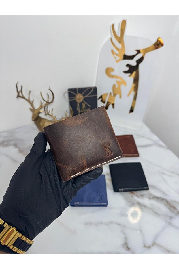 100% Genuine Crazy Leather Vintage Slim Wallet - High-Quality Stylish Wallet / Card Holder