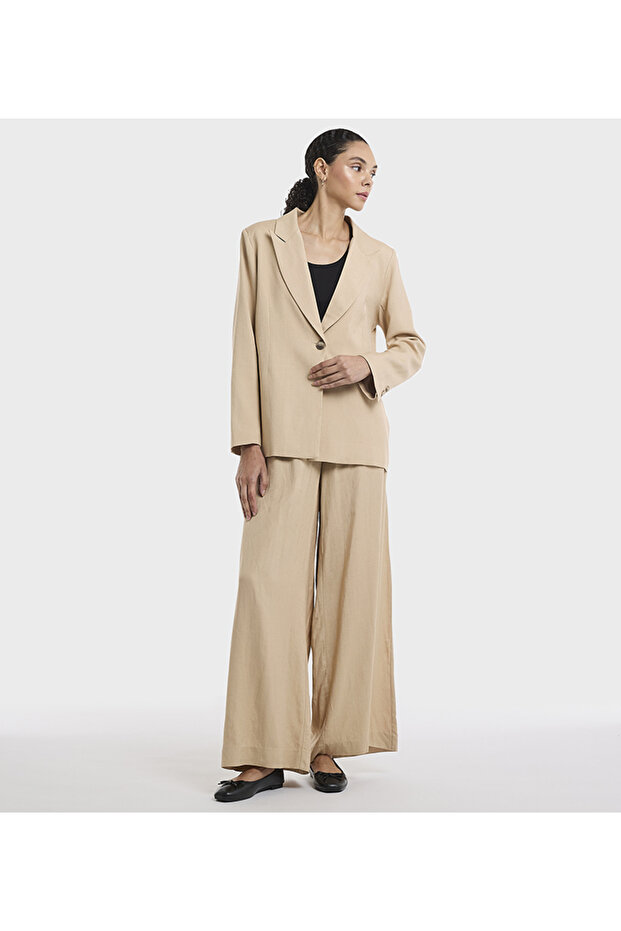 Beige Solid Casual Women Jacket - 2