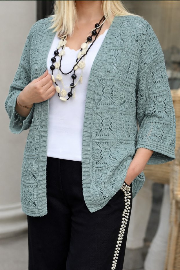 Women's Openwork Knitwear Cardigan Seasonal Comfortable Fit Stylish Knitted Cardigan