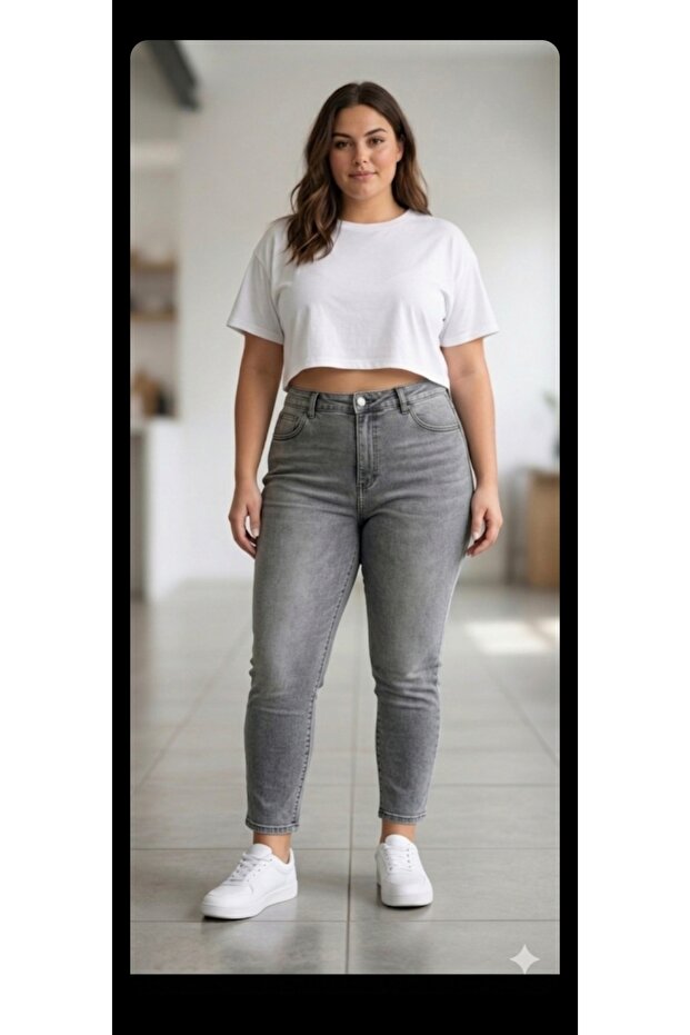Fdn Plus Size Lycra Jeans High Waist Tight Leg Pants