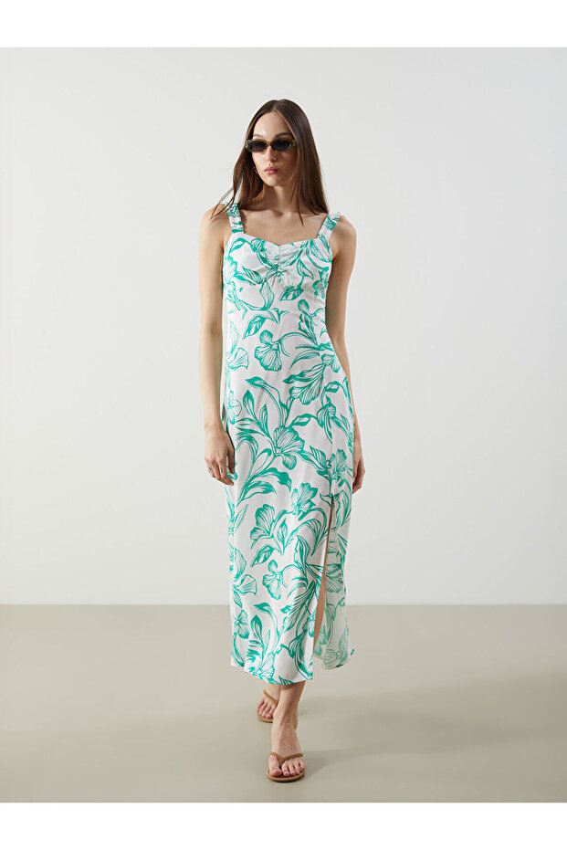 Nevavm Heart Collar Floral Dress with Difference