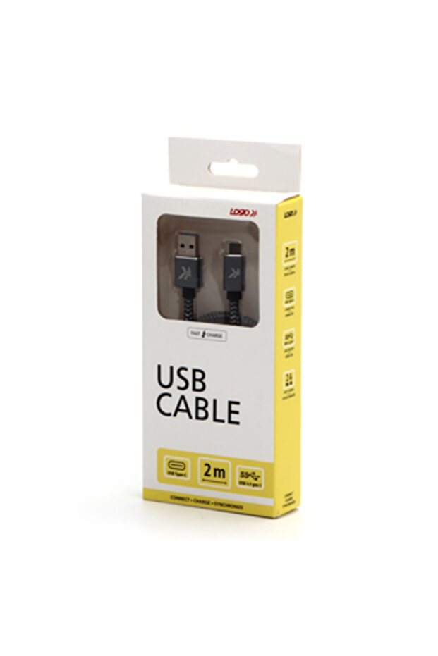 Cablu USB USB-A - USB-C 2 m Gri - 3