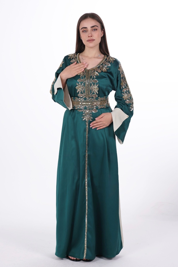 women satin jalabiya dress