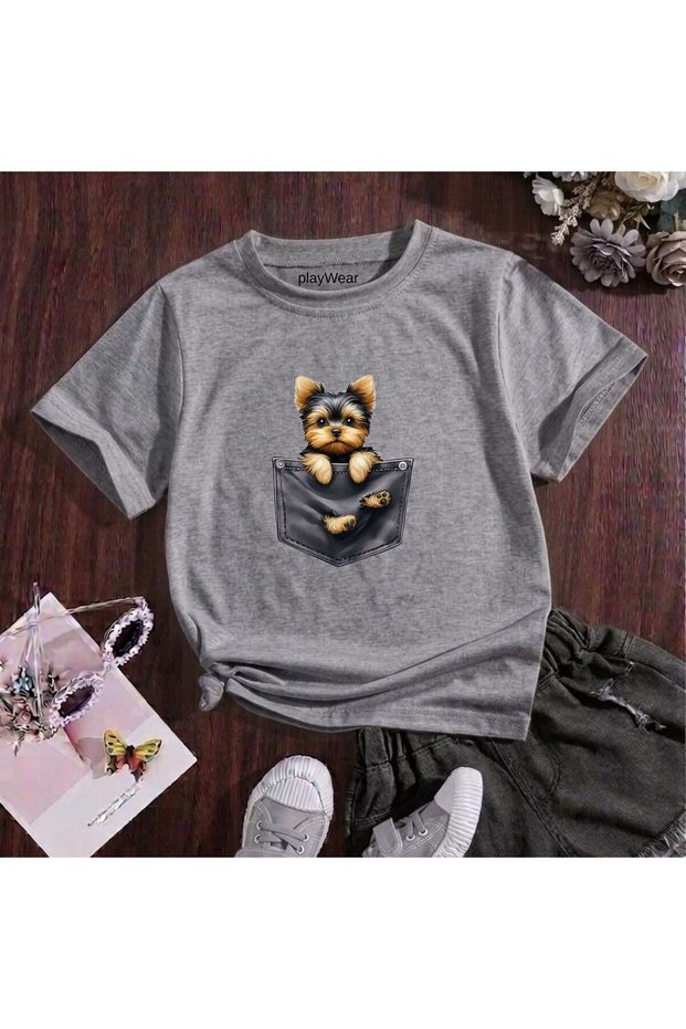 Cep Doge Printed 100% Cotton Crew Neck Kids Unisex T-Shirt 5 6 -7 8-9 10 -11 12 Years Old
