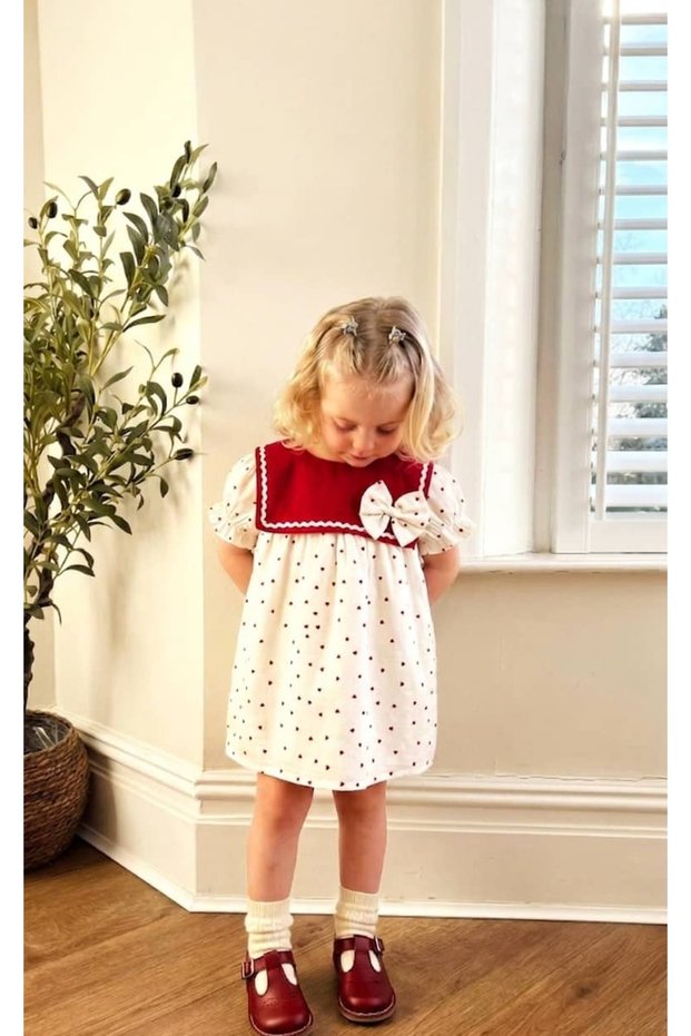 Heart Patterned Girl's Dress