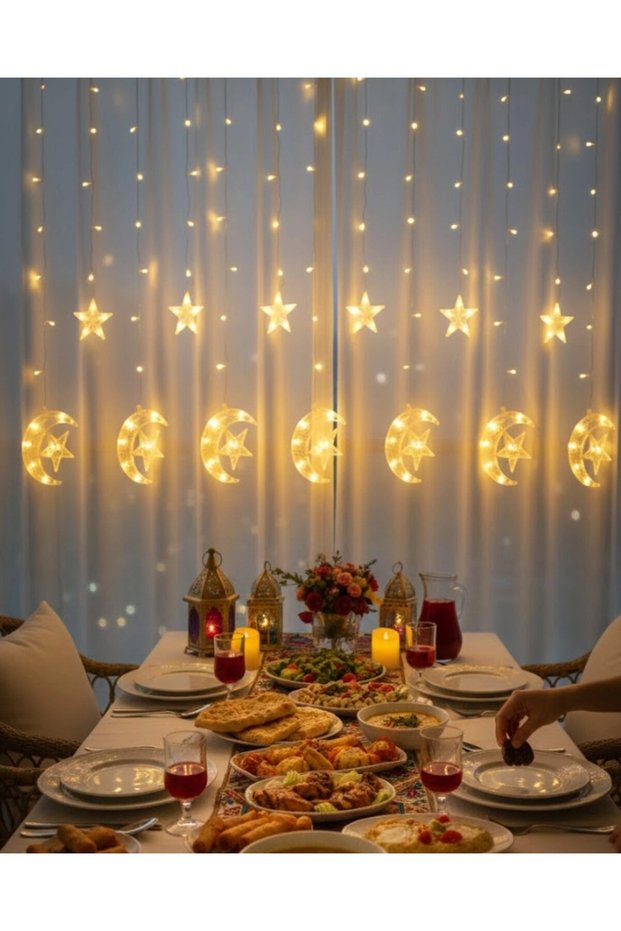 Warm White Moon Star Light String Party Wedding Ramadan Decor