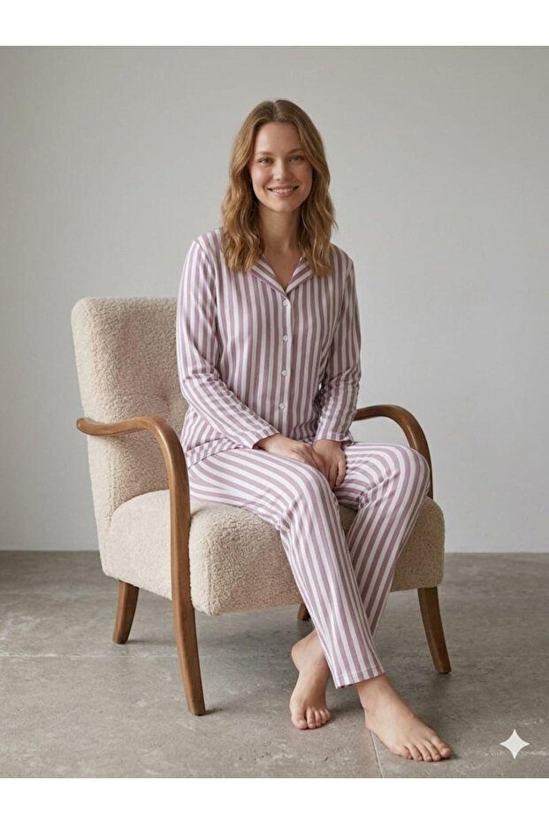 Summer Lycra Women's Buttoned Combed Cotton Viscose Pajama Set
