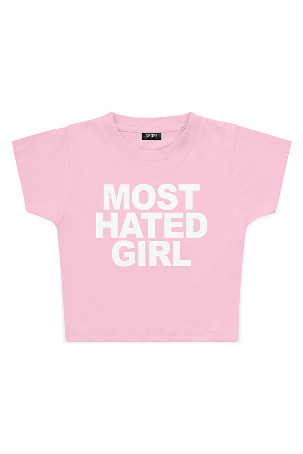 Most Hated Girl Printed Crop T-Shirt