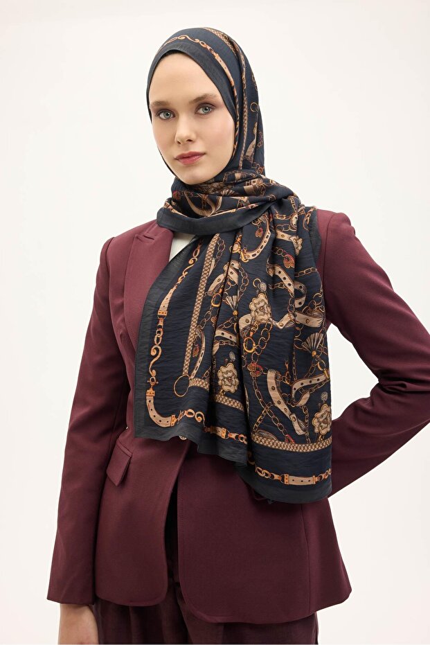 Urban Hours Liora Smoky Black Mayda Shawl 190X70