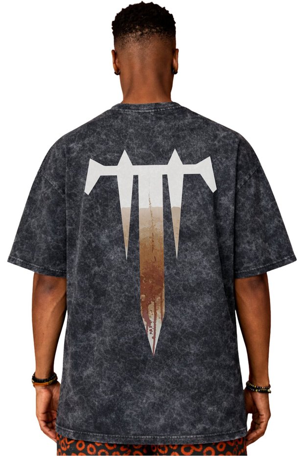 Design Trivium Rock Metal Music Band Back Printed Unisex Oversize Vintage Washed T-Shirt