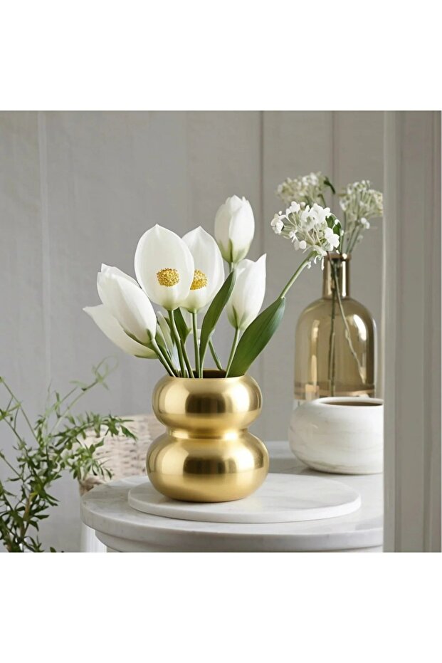 Gold Design Vase Decorative Nordic Style Simple and Stylish 16cm Bubble