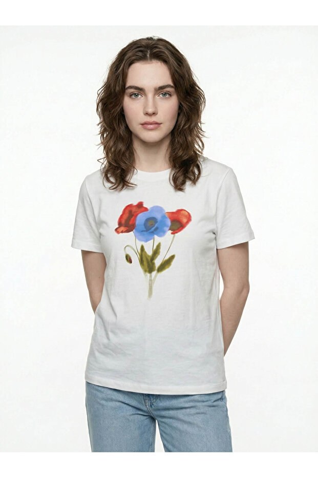 Regular Fit White Women's T-Shirt Lf2042631