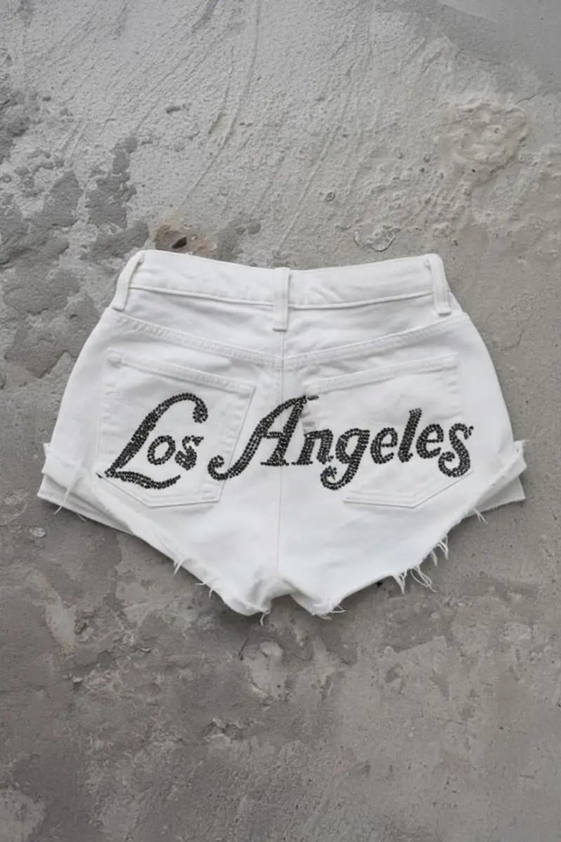 Glitter Stone Los Angeles Stone Mini Shorts