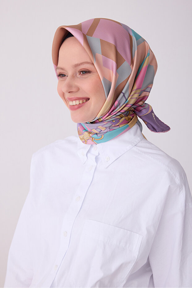 Object Pattern Silk Twill Scarf - 2026 Spring-Summer (t) 4300-84