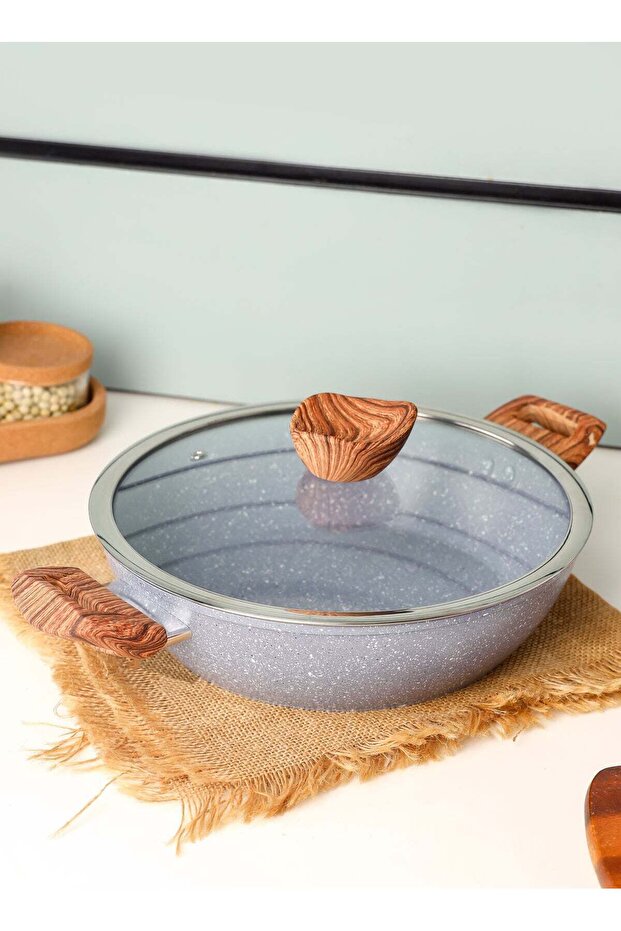 28 cm Aluminum Wokpan with Nonstick Granite Coating