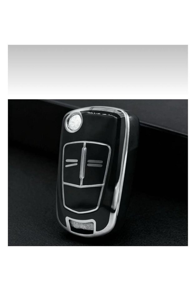 Opel Astra H Corsa D 2 Button Nano Protection Key Case Cover Black Silver Color