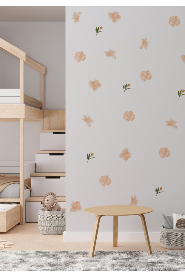 Stk-125 Flower Themed Wall Sticker