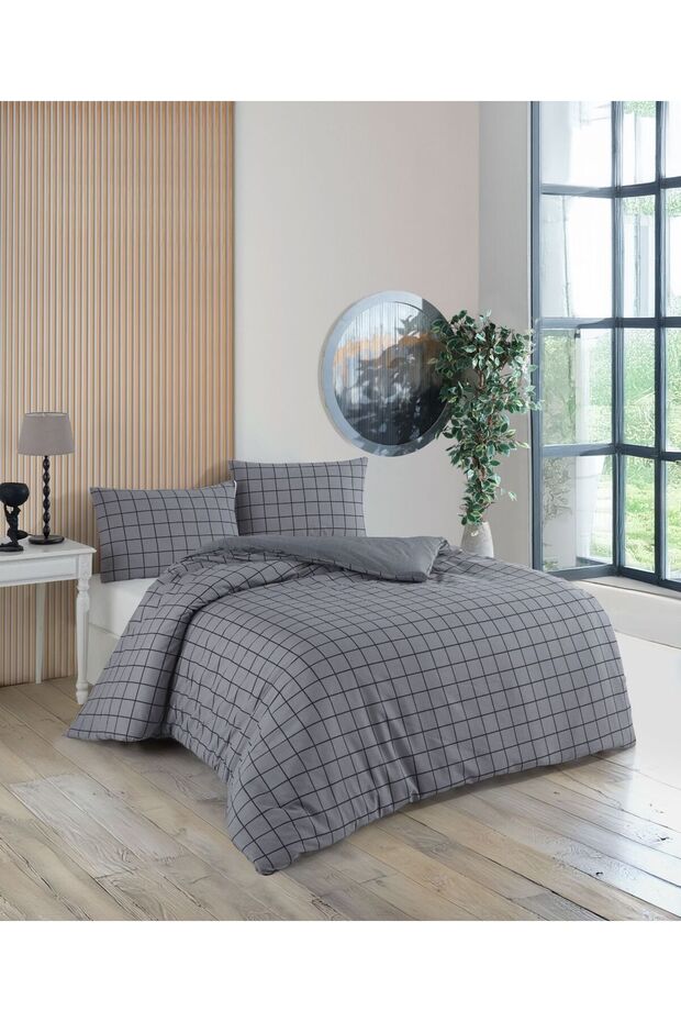 طقم غطاء لحاف مزدوج مقاس 200x220 من قماش رانفورس مع 4 أغطية وسائد وملاءة مطاطية ذات ملمس ناعم