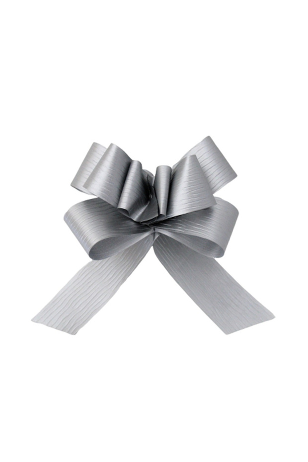 Flower Bow with Self-Setting, Silver Color
