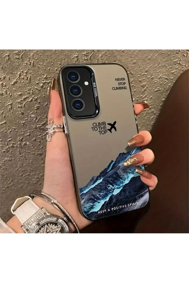 Samsung S23 Ultra Compatible Mountain Print Pattern Shock Absorbing Phone Case Mk01A