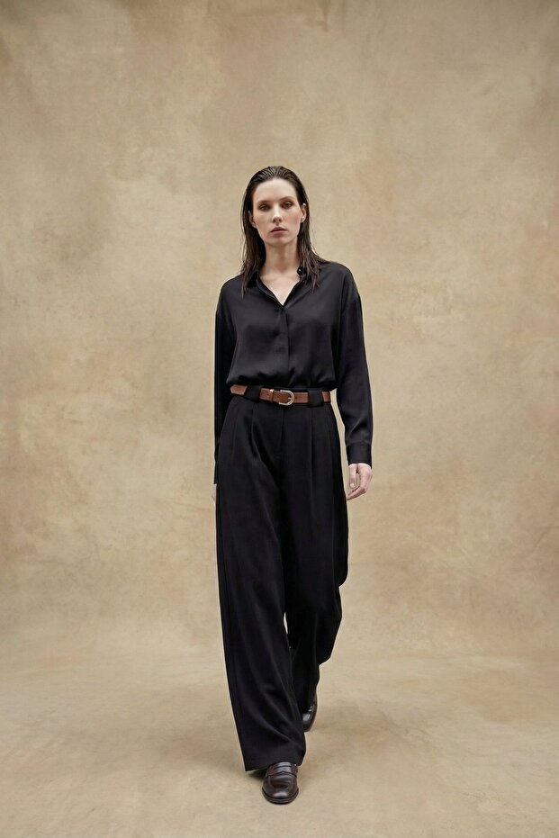 My Fashion High Waist Pleated Wide Leg Pants