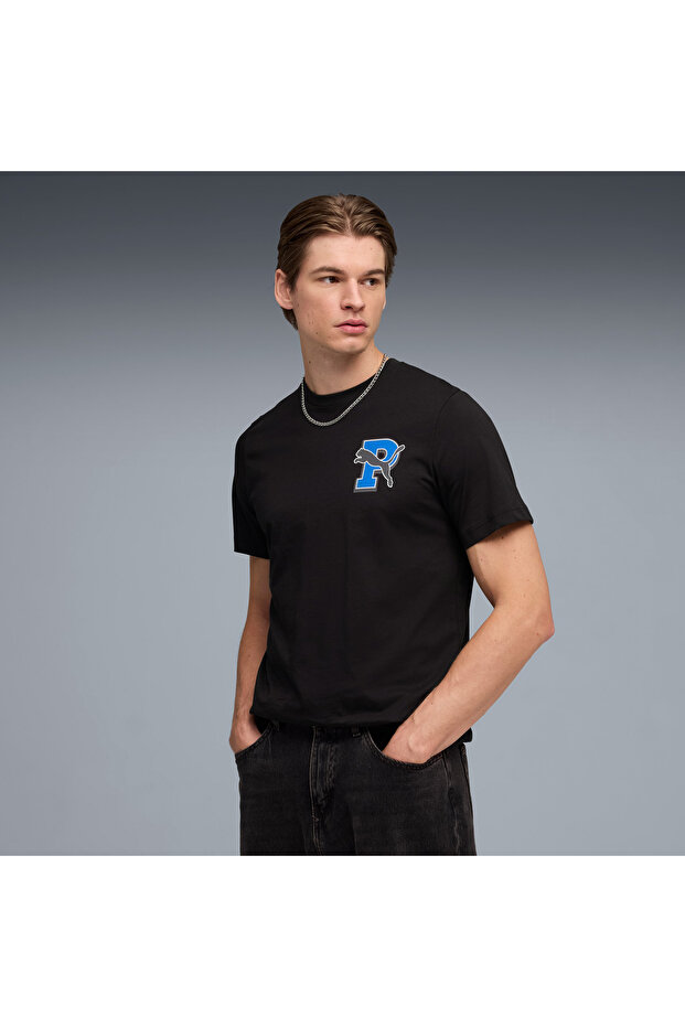 Graphic Men's Black Casual Style T-Shirt 69177601