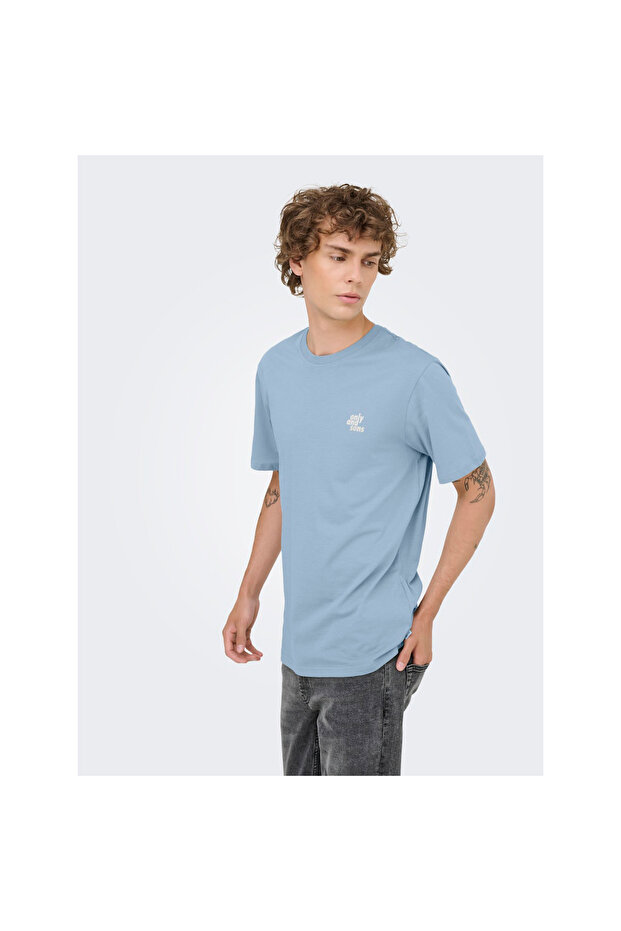 Maxim Men's Blue T-Shirt (22036952-Skw)