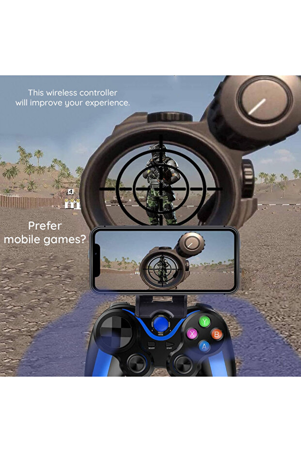 Controller gaming, Techsuit, V13, Wireless, Blue - 4