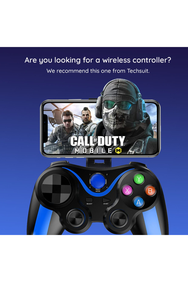 Controller gaming, Techsuit, V13, Wireless, Blue - 2