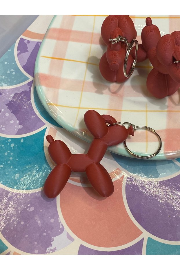Balloon Dog Keychain 3D