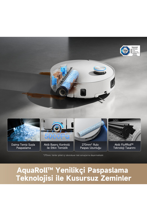 Aqua 10 Ultra Roller Robot Süpürge Beyaz, 30.000Pa Emiş Gücü - 3