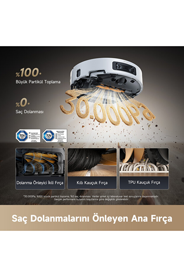 Aqua 10 Ultra Roller Robot Süpürge Beyaz, 30.000Pa Emiş Gücü - 5