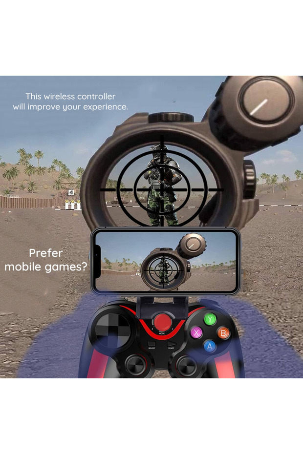 Controller gaming, Techsuit, V13, Wireless, Black - 4