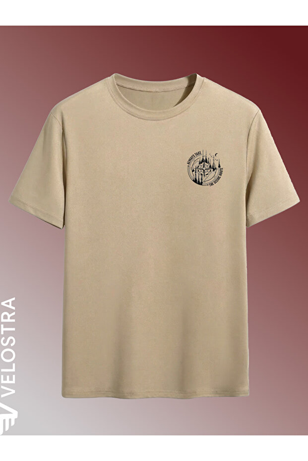Unisex Scenic Route Printed Oversize Comfortable Daily Use Plain Combed Cotton T-Shirt