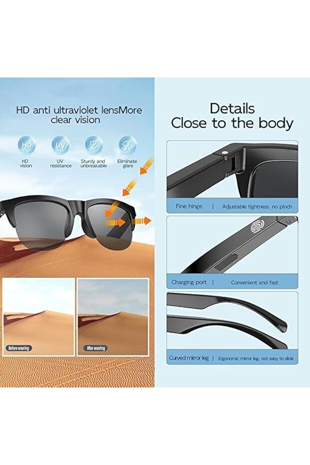 Bluetooth Wireless Headset Glasses. XG88 Pro v5.3 pure sound