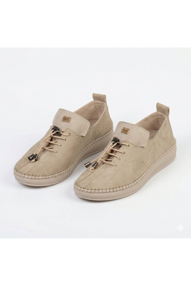 Stitched Rubber Laced Nubuck Sports Ballet Shoes