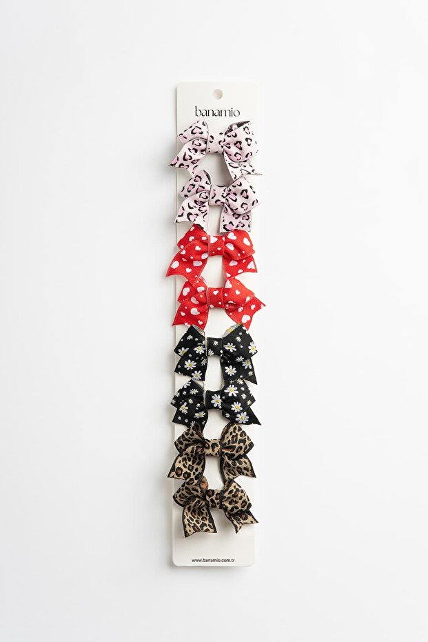 Set of 8 Patterned Bowknots for Girls