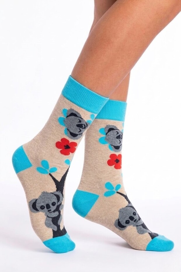 Koala Themed Socks White Women's Men's Youth Tennis Socks - Single