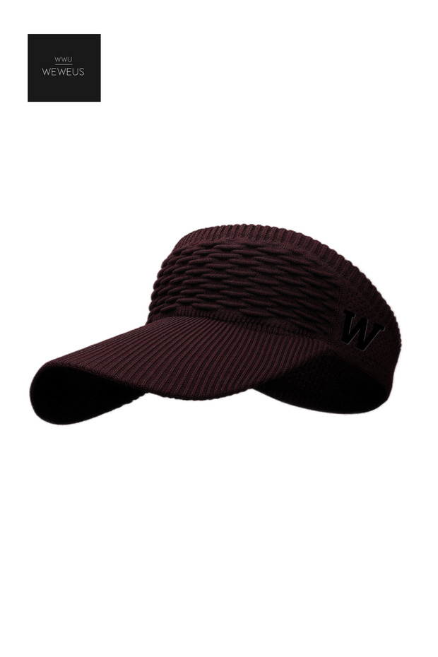 Women Men Unisex Burgundy W Embroidered Uv Protected Tennis Golf Visor Summer Hat